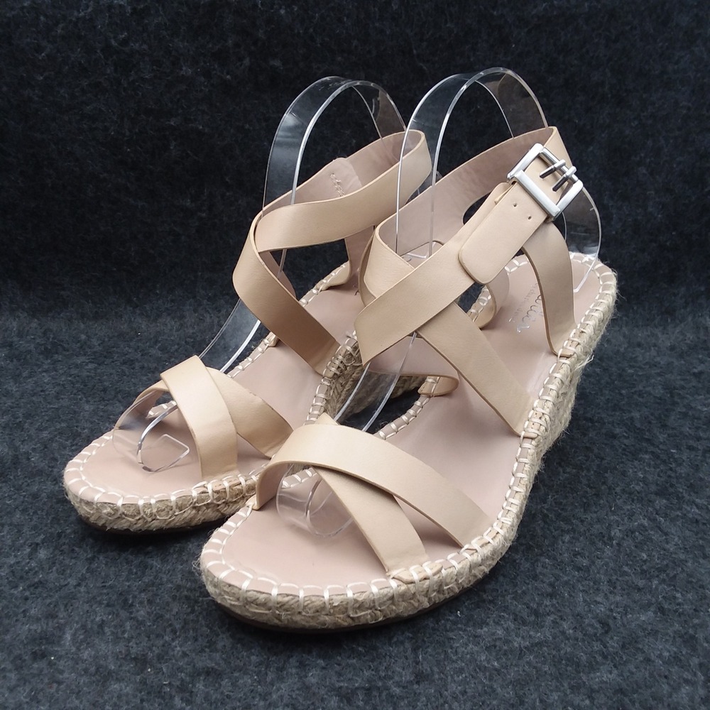 Charles by Charles David Norway Espadrille Wedge Sandals Criss Cross Straps 11M